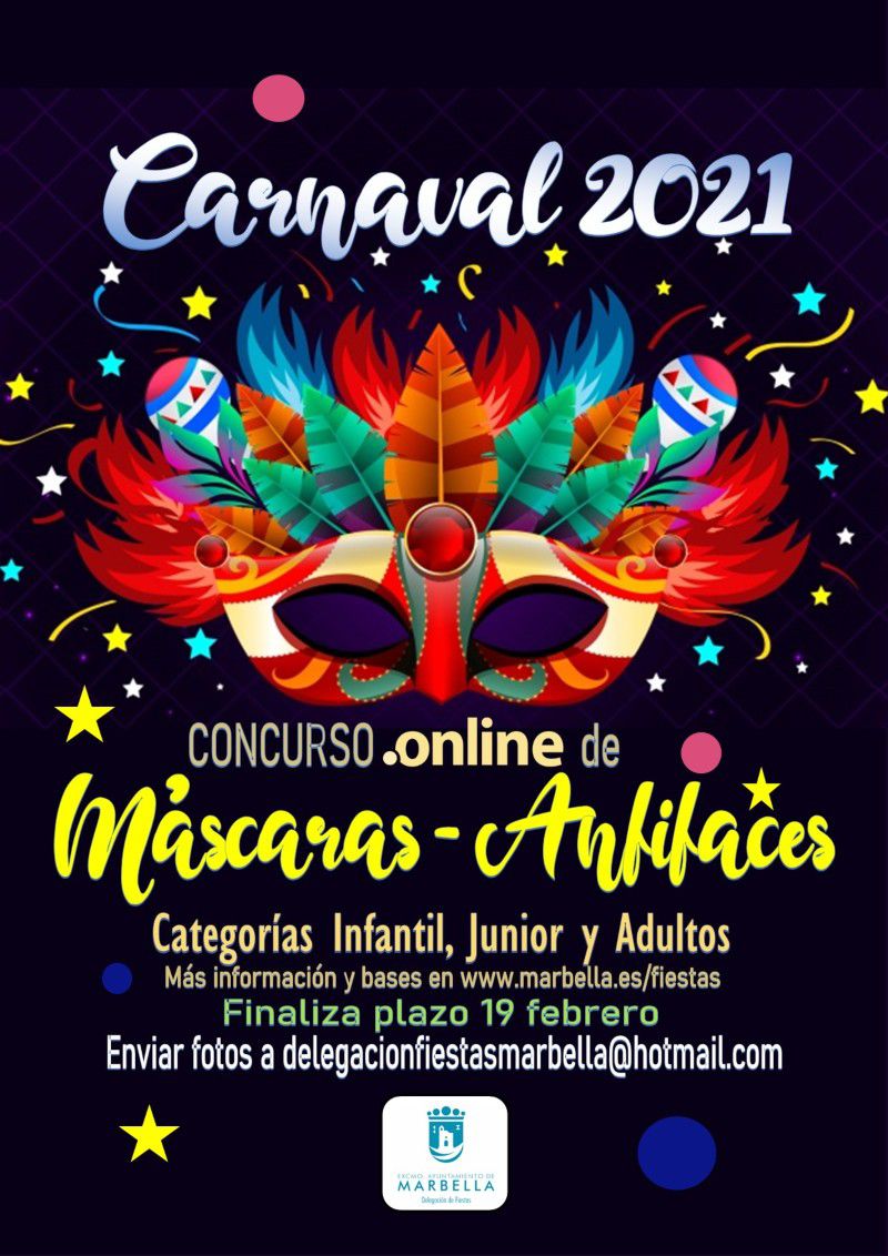 Concurso on-line “máscara -antifaz” Carnaval Marbella 2021