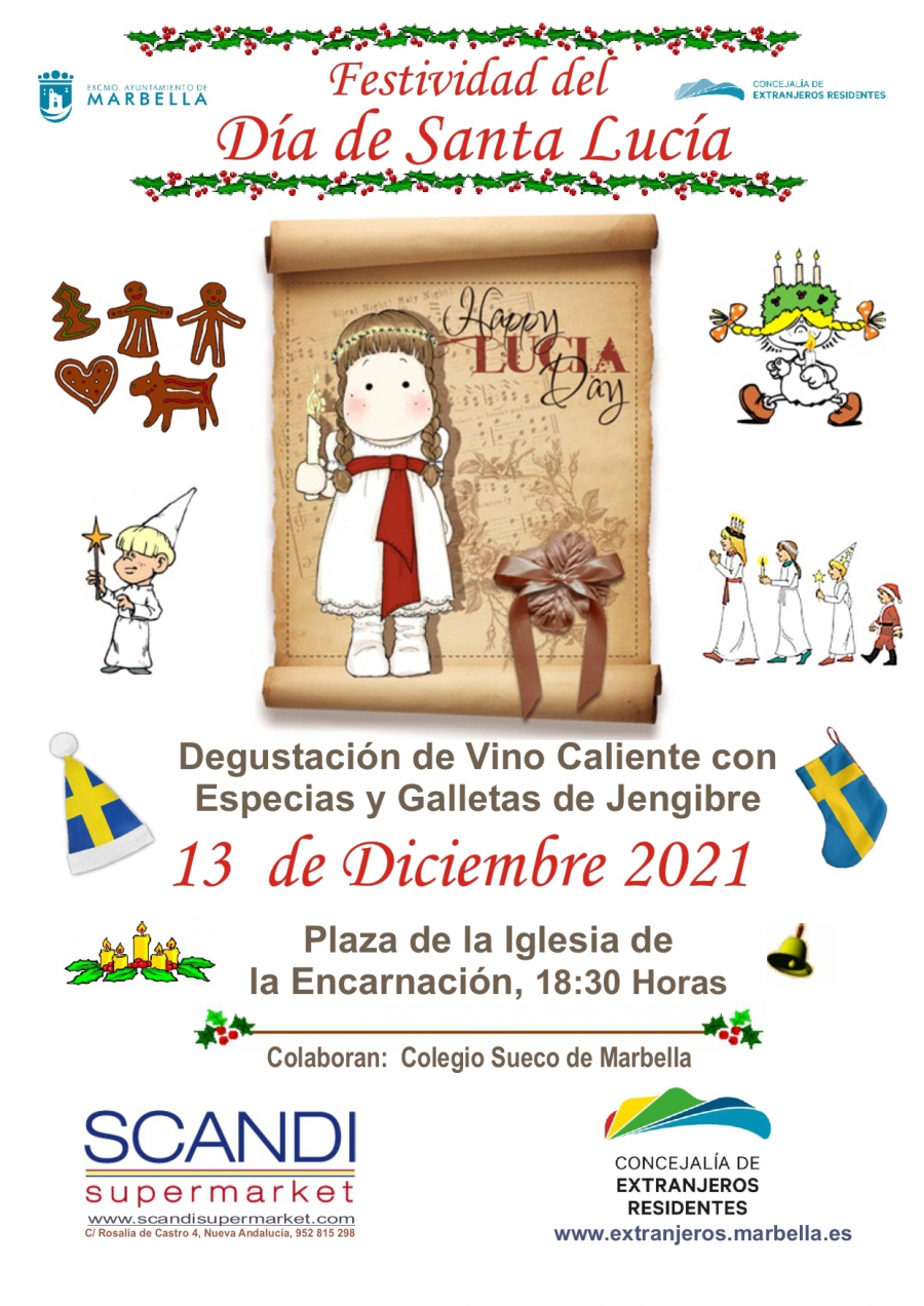 Marbella celebrará el próximo 13 de diciembre el ‘Día de Santa Lucía’, organizado por la concejalía de Extranjeros Residentes
