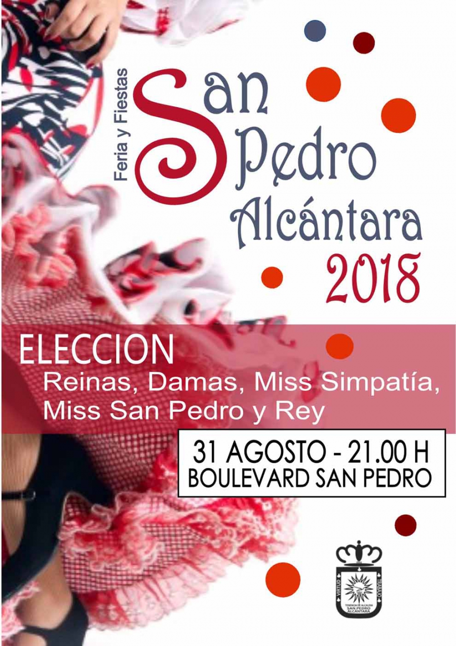 Este viernes se celebra la Elección de las Reinas, Damas, Miss Simpatía, Miss y Rey de la Feria y Fiestas de San Pedro Alcántara 2018