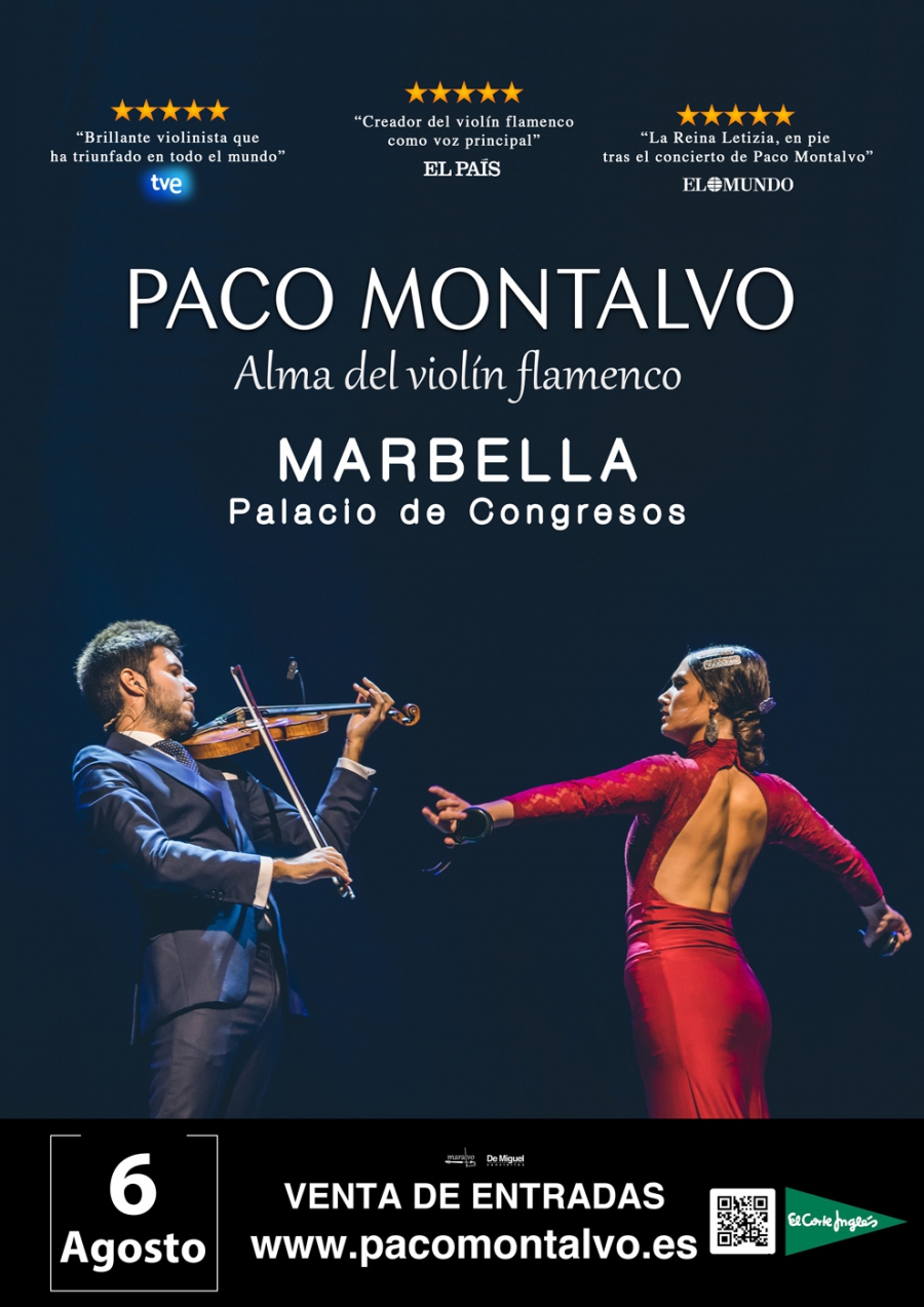 El Palacio de Congresos Adolfo Suárez albergará el 6 de agosto el espectáculo ‘Alma del violín flamenco’, del artista Paco Montalvo, que regresa a Marbella tras el éxito de su innovadora fusión musical