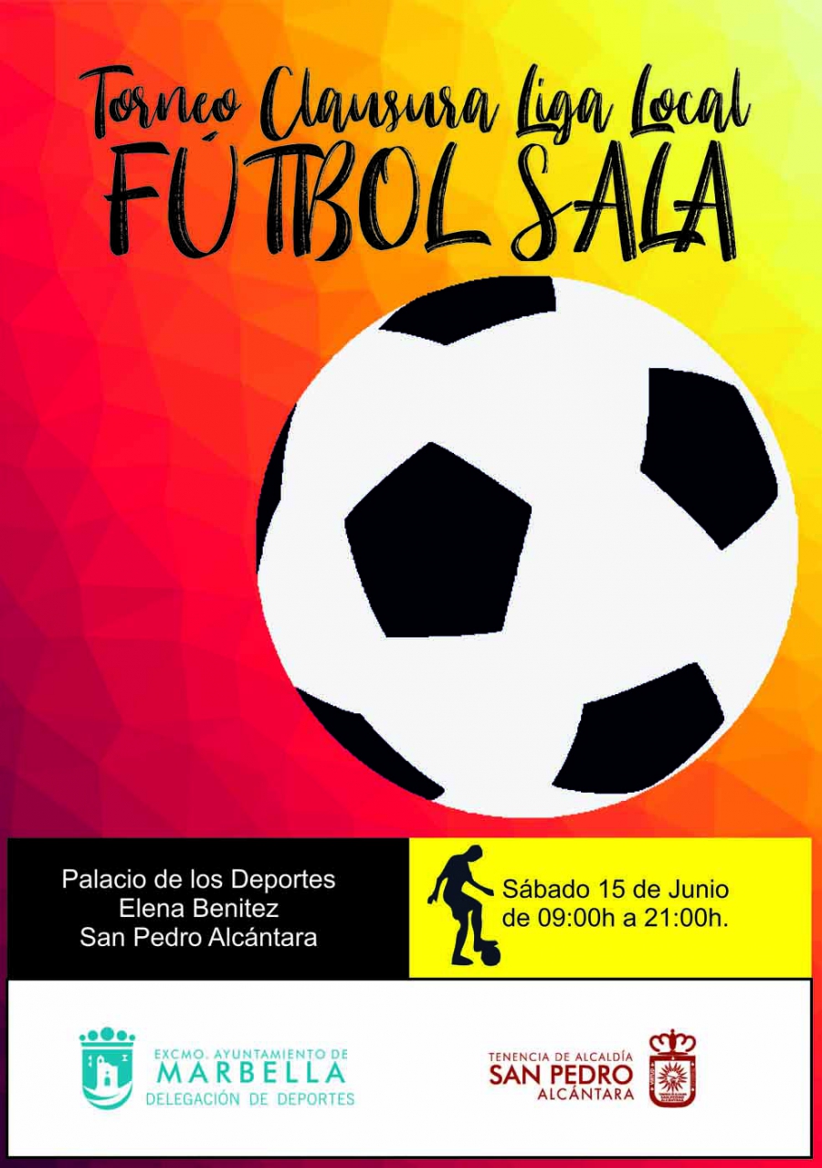 El Palacio de Deportes Elena Benítez albergará este sábado el torneo de clausura de la Liga Local de Fútbol Sala con la participación de 28 equipos