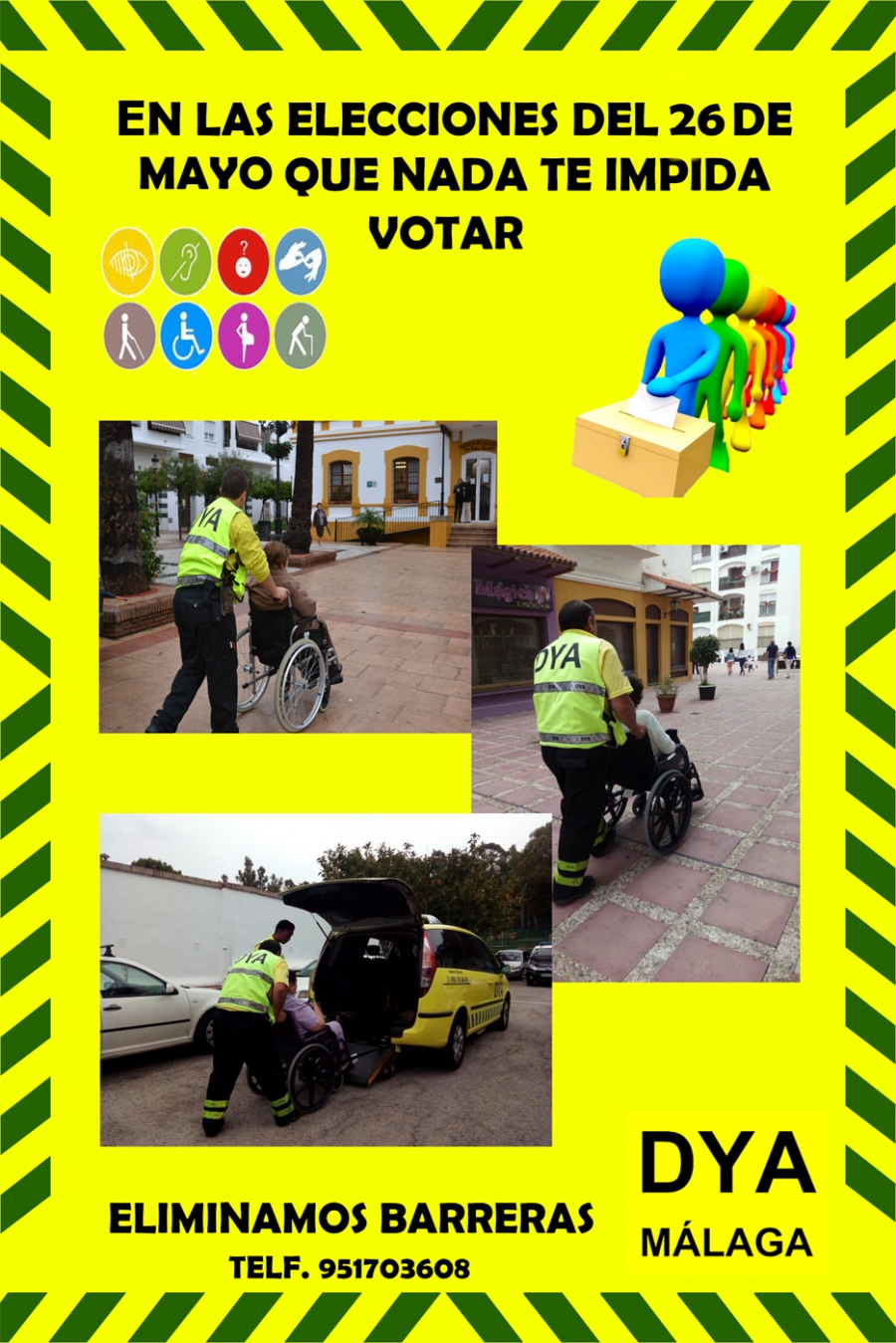 DYA pone de nuevo en marcha un servicio para facilitar el voto en las próximas elecciones municipales a las personas con problemas de movilidad