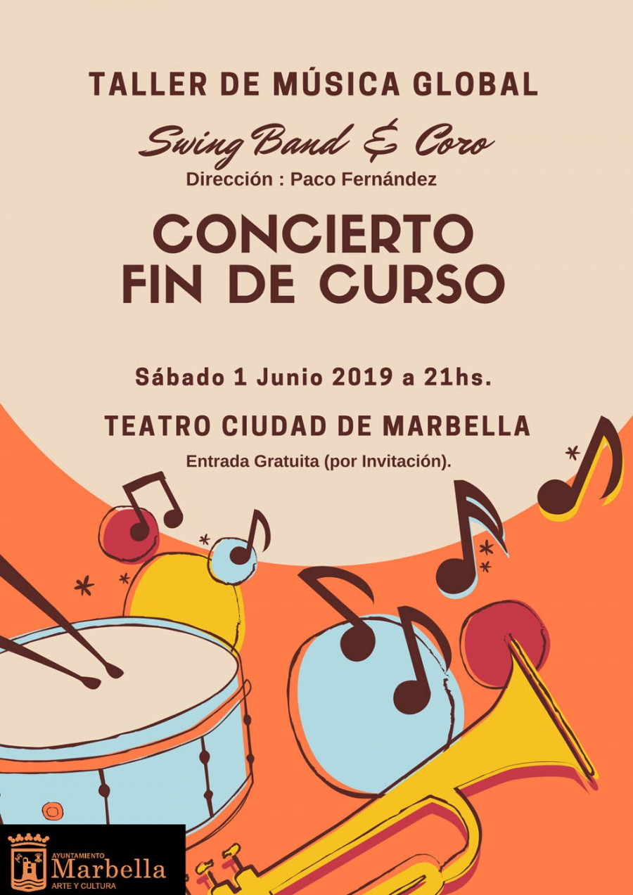 Los talleres de Música Global de Arte y Cultura cerrarán el curso este sábado con un concierto en el Teatro Ciudad de Marbella