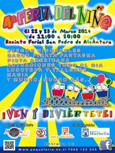 La IV Feria del Niño se celebrará en la carpa del recinto ferial de San Pedro Alcántara los días 22 y 23 de marzo