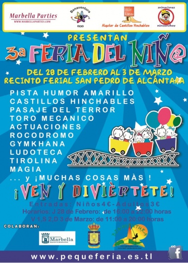 El recinto ferial de San Pedro Alcántara acogerá del 28 de febrero al 3 de marzo la III Feria del Niño con diferentes actividades de ocio