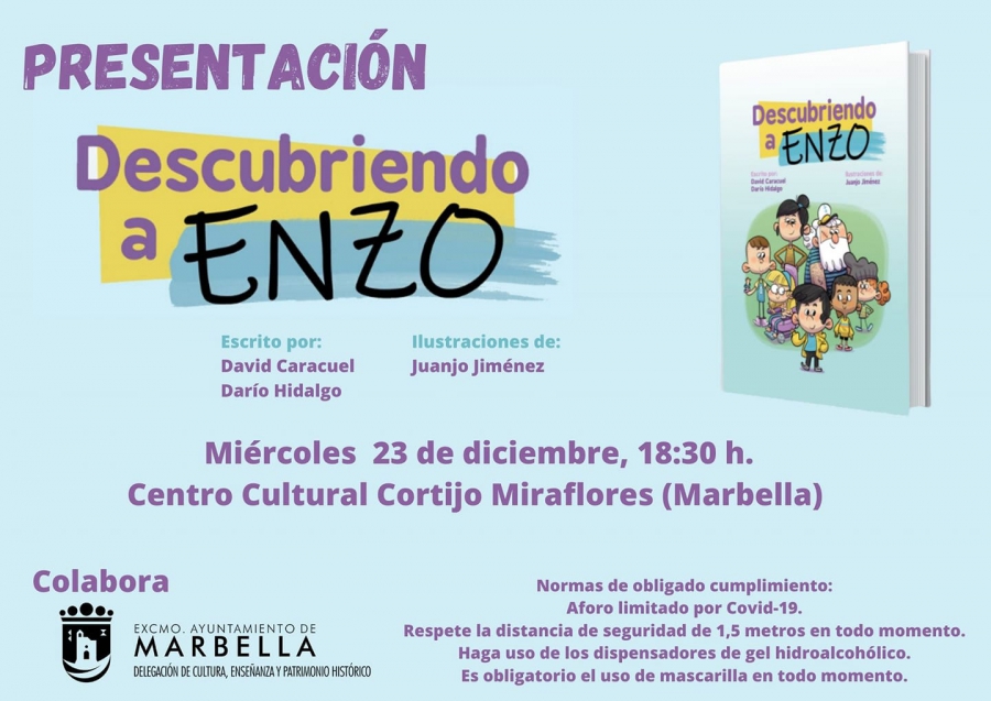 El Centro Cultural Cortijo Miraflores albergará este miércoles la presentación del libro ‘Descubriendo a Enzo’, de David Caracuel Ruiz y Darío Hidalgo Domínguez
