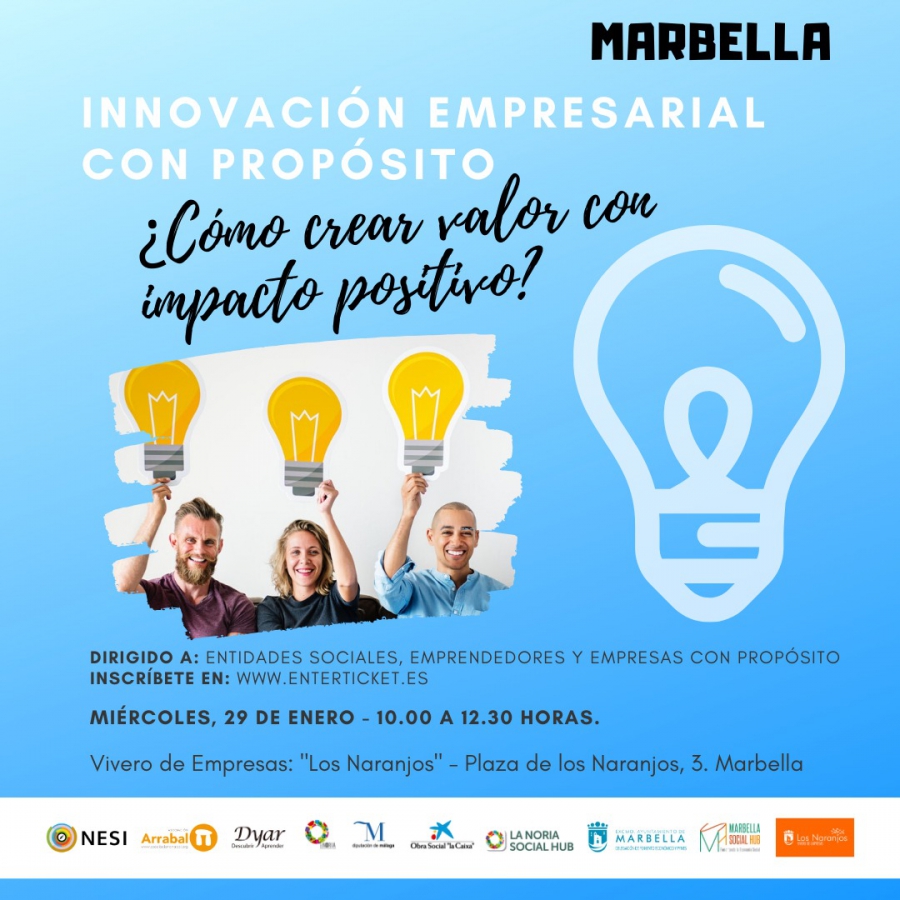 El Ayuntamiento y la Diputación de Málaga organizarán el miércoles 29 de enero una jornada sobre ‘Innovación empresarial con propósito’