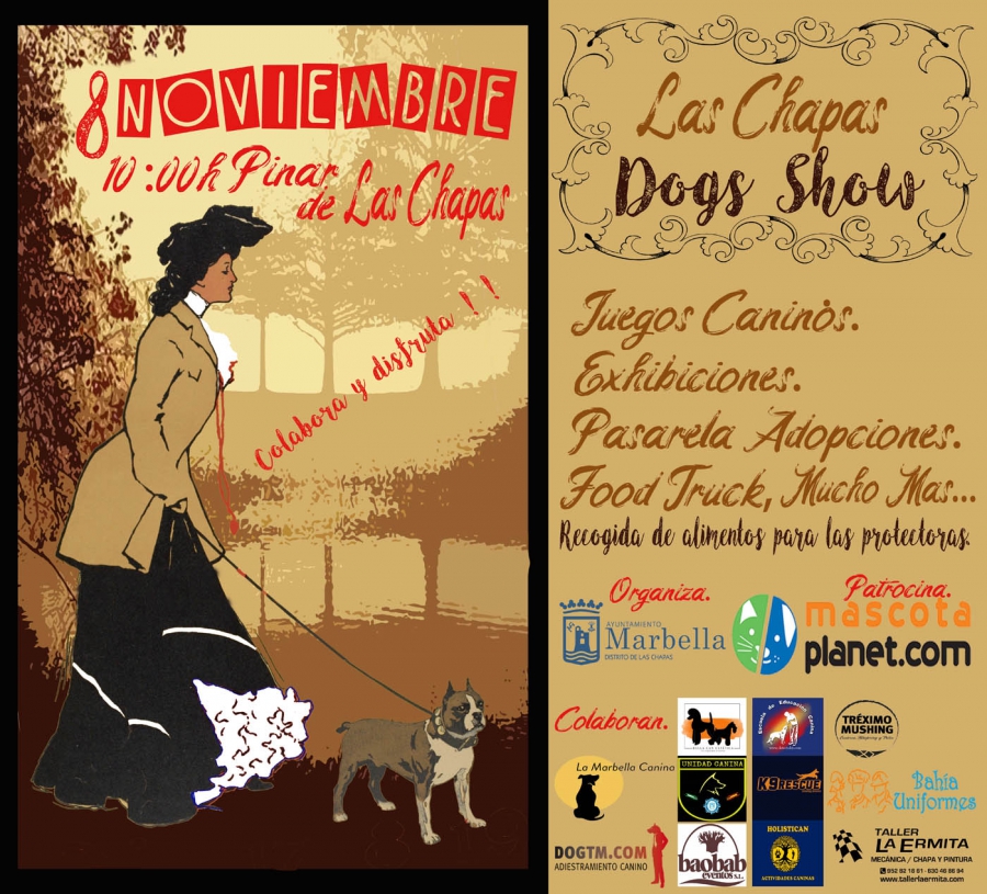 El domingo 8 de noviembre se celebrará el evento canino ‘Las Chapas Dog Show’ con exhibiciones, juegos y pasarela de adopciones (evento cancelado)