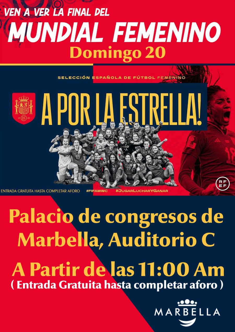 El Ayuntamiento instalará el domingo una pantalla en el Palacio de Congresos para que los aficionados puedan ver la final del Mundial de fútbol femenino