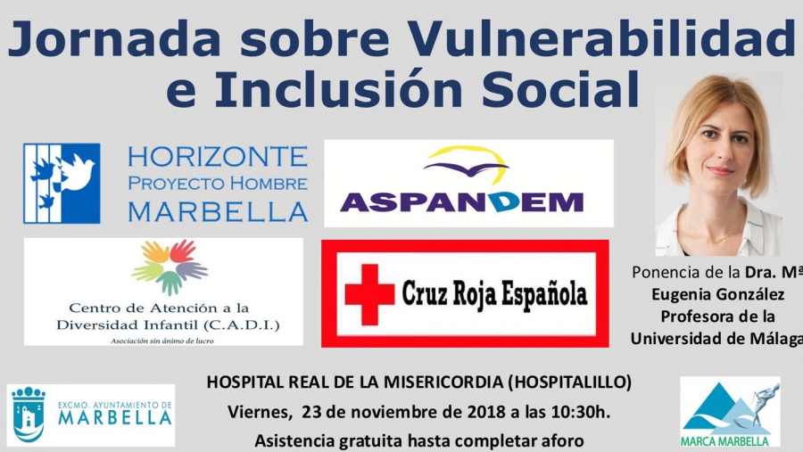 El Hospital Real de la Misericordia será escenario este viernes día 23 de noviembre de las primeras Jornadas sobre Vulnerabilidad e Inclusión Social