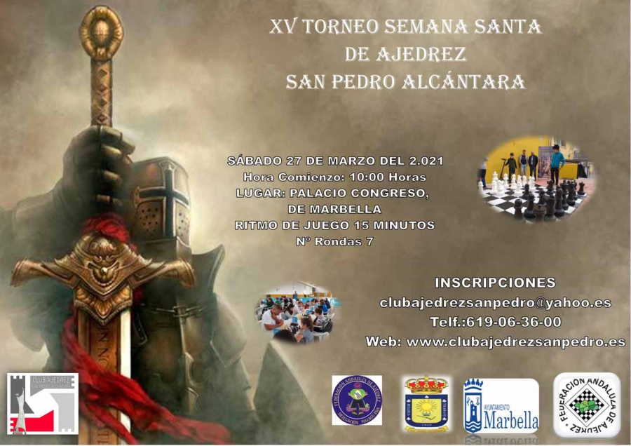 El Palacio de Congresos será este sábado el escenario del XV Torneo de Ajedrez de Semana Santa San Pedro Alcántara 2021
