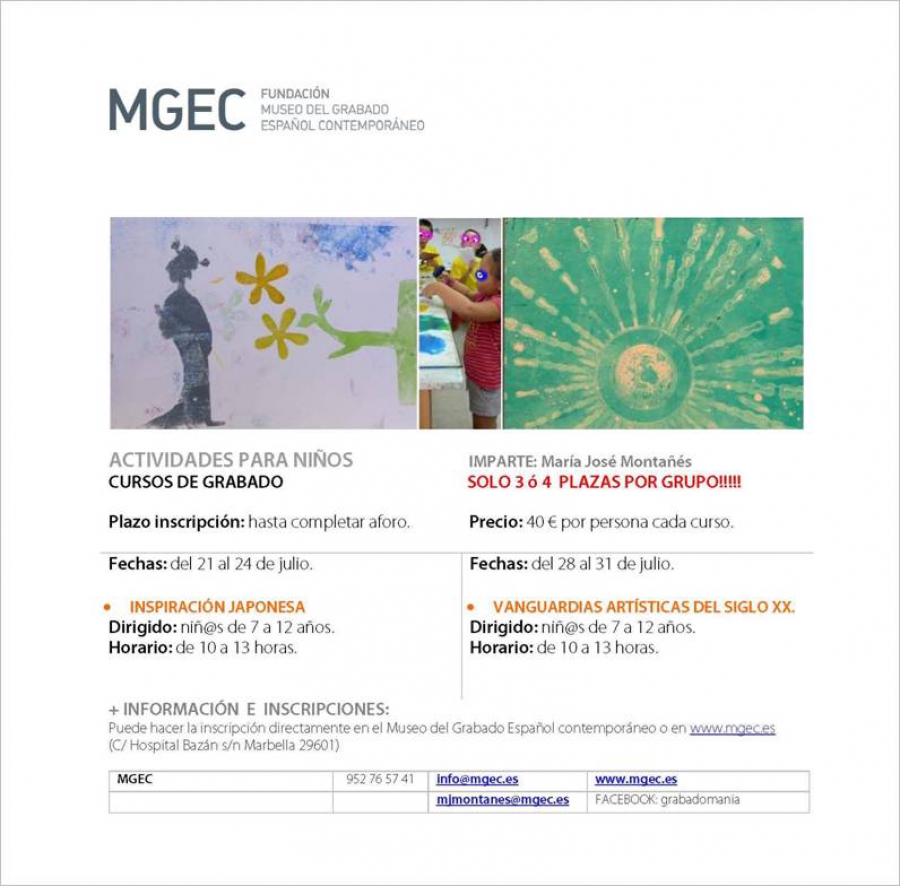 La Fundación Museo del Grabado Español Contemporáneo impartirá dos cursos de creación gráfica para niños en la segunda quincena de julio