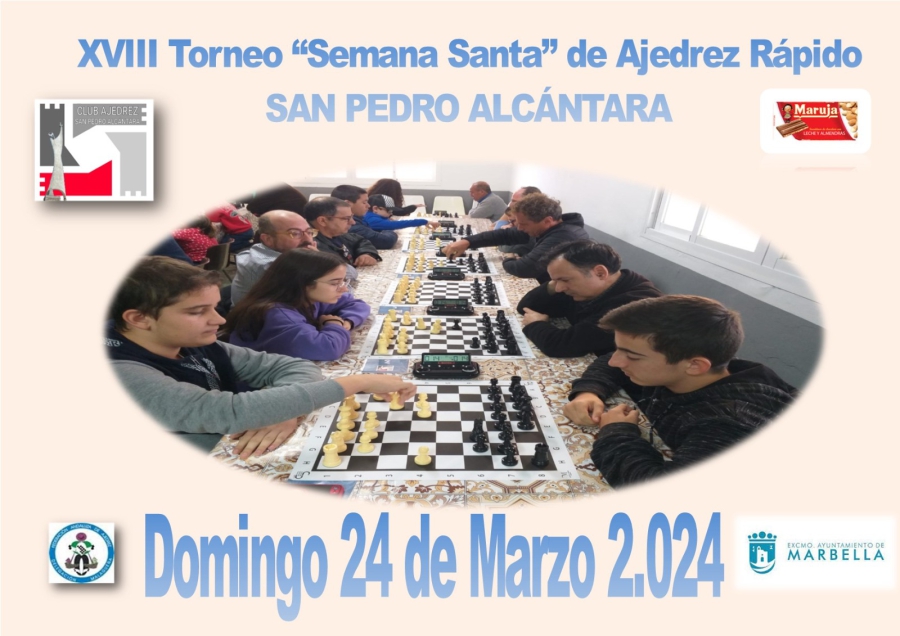 Una treintena de jugadores disputará este domingo el XVIII Torneo ‘Semana Santa’ de Ajedrez Rápido San Pedro Alcántara