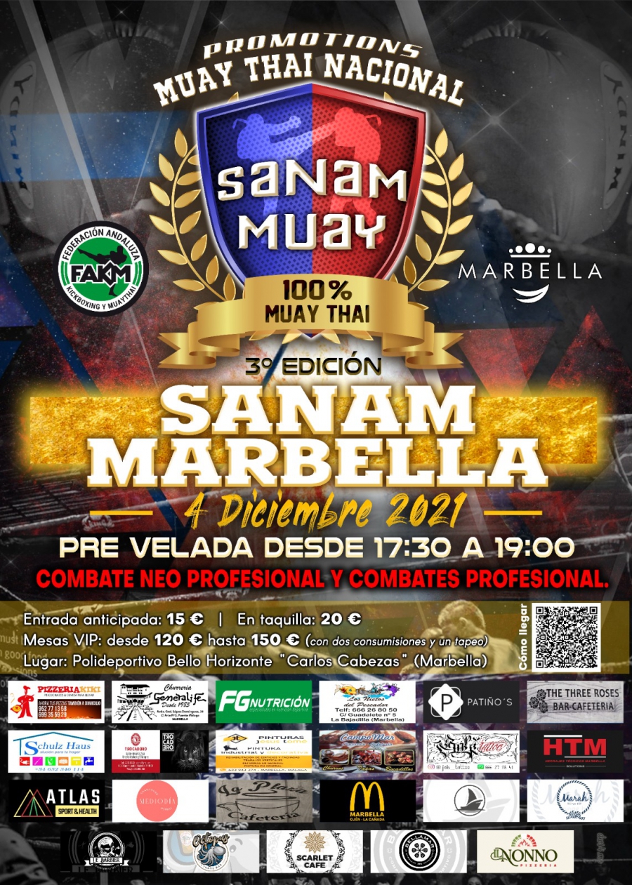 El Polideportivo Carlos Cabezas albergará el próximo sábado la tercera edición de ‘Sanan Marbella’, con una docena de combates profesionales y amateurs de Muay Thai