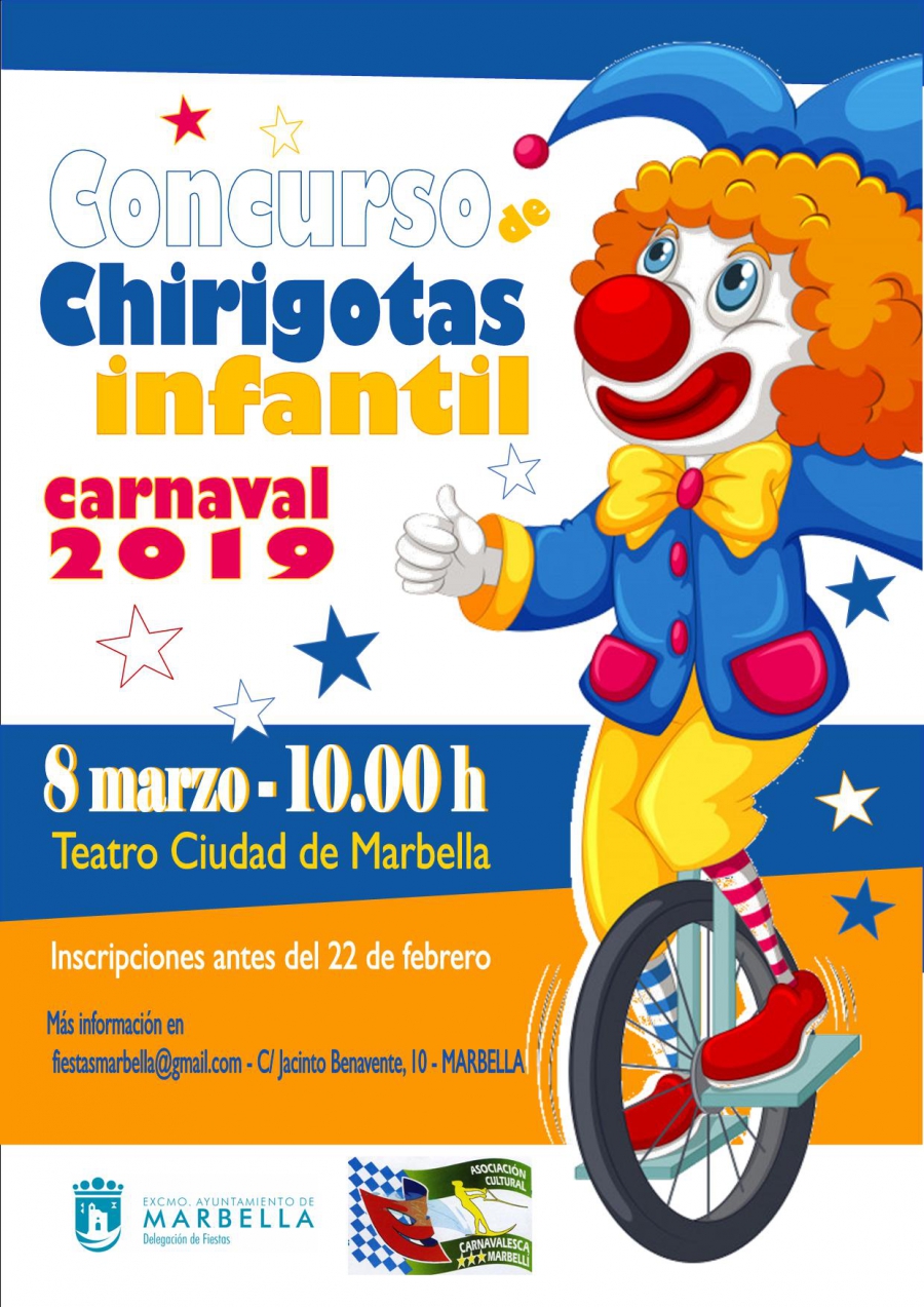 Abierto el plazo para participar en el Concurso Infantil de Chirigotas del Carnaval de Marbella 2019