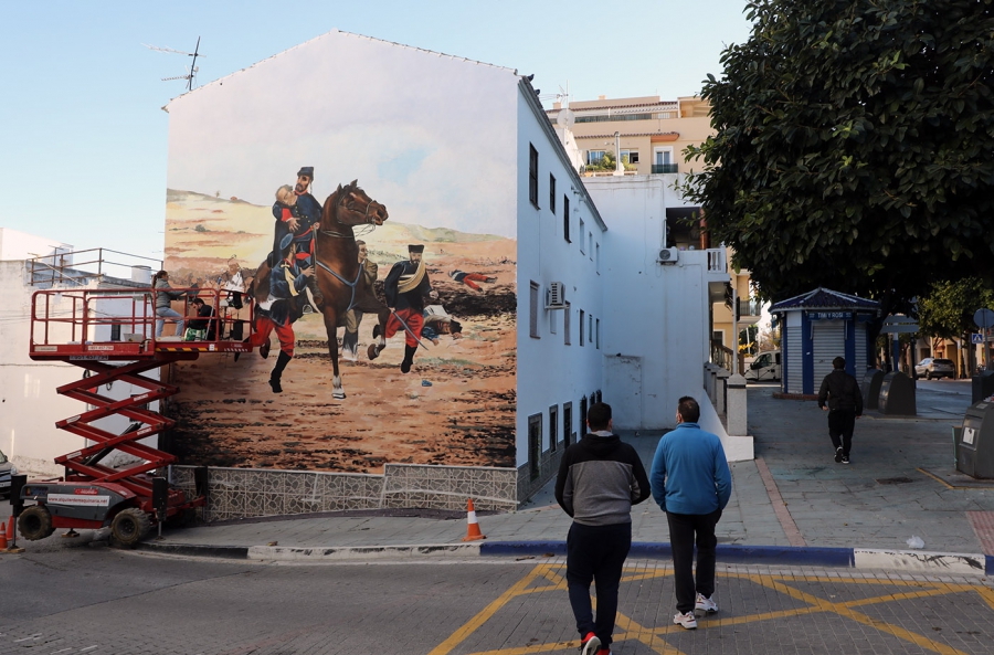 Un mural sobre el marqués del Duero decorará la fachada de un edificio municipal de la avenida Pablo Ruiz Picasso de San Pedro Alcántara