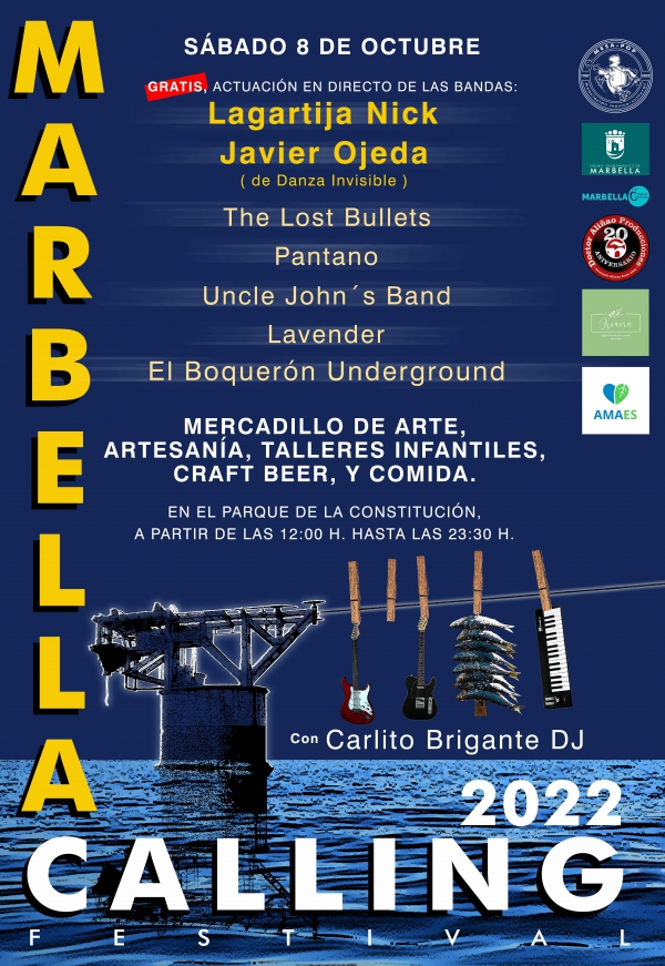 El Parque de la Constitución albergará el sábado 8 de octubre el ‘Marbella Calling Festival 2022’ con la actuación de cinco bandas y Lagartija Nick y Javier Ojeda como cabezas de cartel