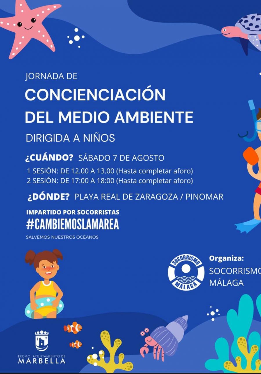 Una jornada concienciará este sábado a menores sobre el cuidado y respeto de los mares y océanos en la playa Real de Zaragoza-Pinomar