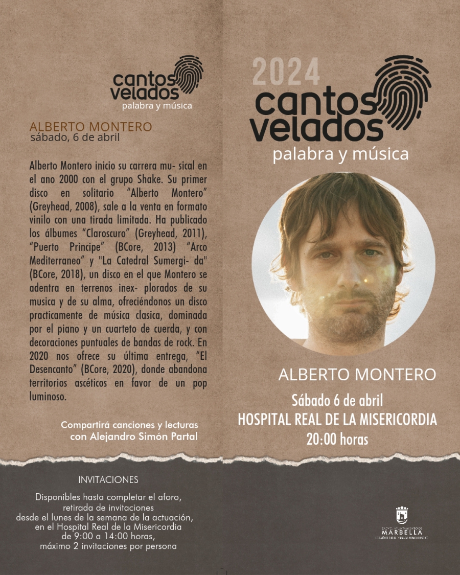 El ciclo ‘Cantos Velados’ culminará el próximo sábado 6 de abril en el Hospital Real de la Misericordia de la mano del artista Alberto Montero