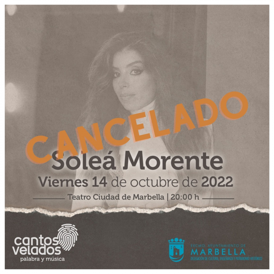 La actuación de Soleá Morente en el ciclo ‘Cantos Velados’ prevista para hoy viernes se cancela por motivos de salud de la artista