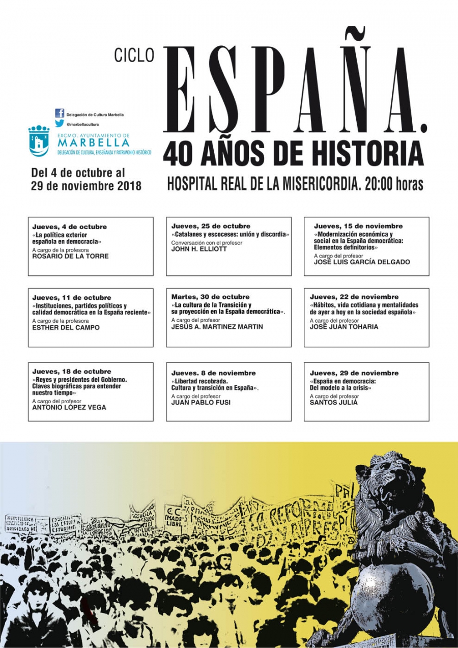 Mañana martes continúa el ciclo ’España. 40 años de historia’ con la participación del profesor Jesús Antonio Martínez Martín