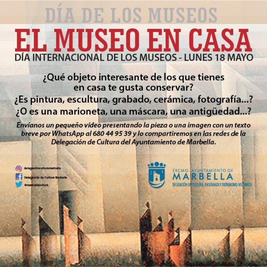 La concejalía de Cultura invita a los ciudadanos a convertirse en museólogos en sus propios hogares para celebrar el Día Internacional de los Museos el 18 de mayo