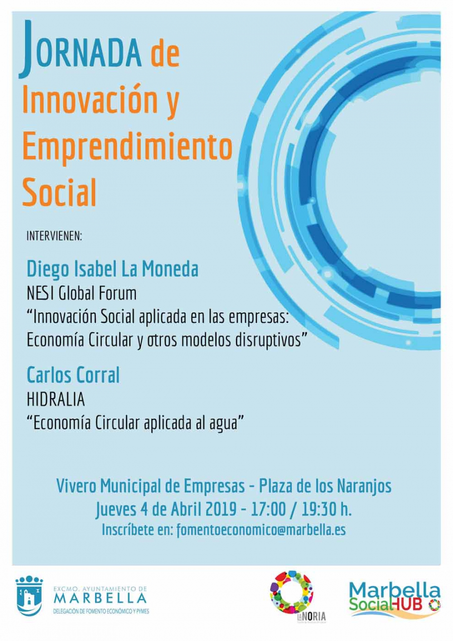 El Vivero de Empresas de Marbella acogerá el jueves día 4 de abril la Jornada de Innovación y Emprendimiento Social