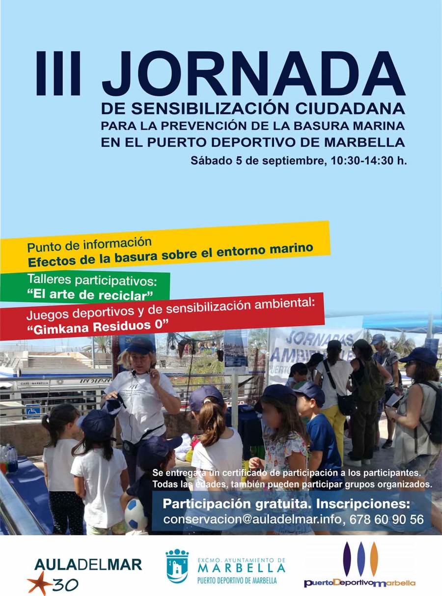 El Puerto Deportivo de Marbella celebrará este sábado una nueva jornada de sensibilización ambiental para la prevención de la basura marina
