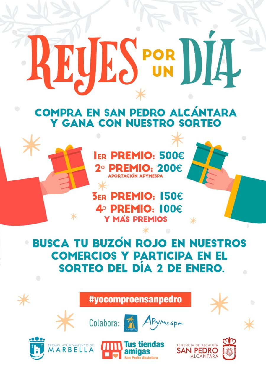 San Pedro Alcántara celebrará la iniciativa ‘Reyes por un día’ para fomentar las compras en el comercio local con un sorteo el 2 de enero para todos los participantes
