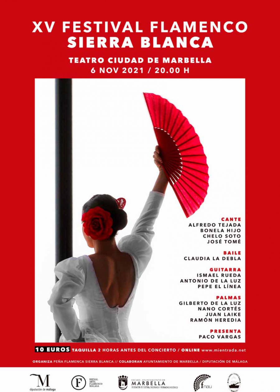 El XV Festival Flamenco Sierra Blanca se celebrará el 6 de noviembre en el Teatro Ciudad de Marbella