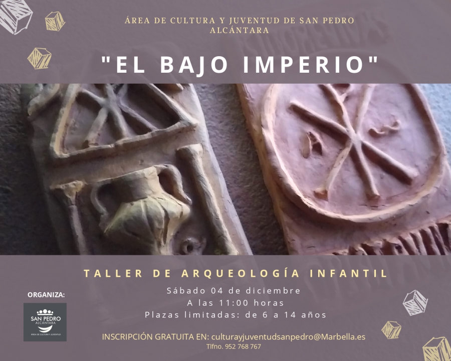 La Basílica Paleocristiana de Vega del Mar albergará el sábado un ciclo de ‘Talleres de Arqueología Infantil’ gratuito, organizado por el Área de Cultura de San Pedro Alcántara