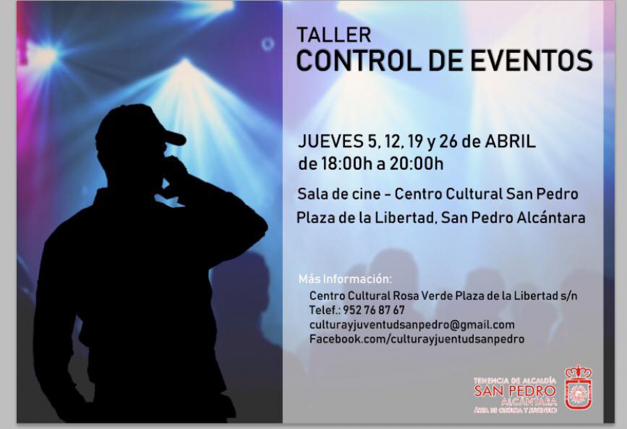 El área de Cultura de San Pedro Alcántara abre el plazo de inscripción para el Taller de Controlador de Eventos