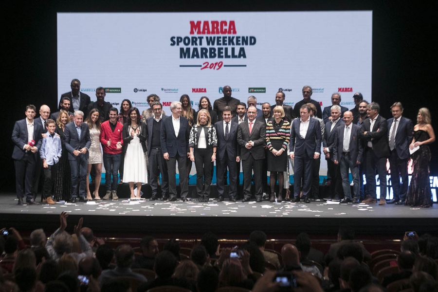 La Gala del ‘Marca Sport Weekend Marbella’ reúne en el Teatro municipal a un gran elenco de profesionales y leyendas del deporte