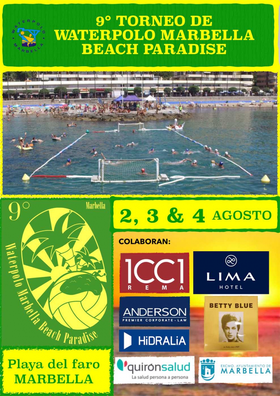 La playa de la Fontanilla acogerá del 2 al 4 de agosto el IX Torneo de Waterpolo Marbella Beach Paradise