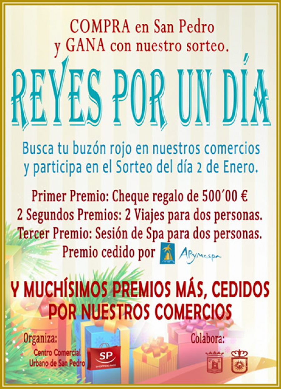 San Pedro Alcántara celebrará la iniciativa ‘Reyes por un día’ que promueve las compras en comercios locales con un sorteo el 2 de enero en el que se repartirán numerosos premios
