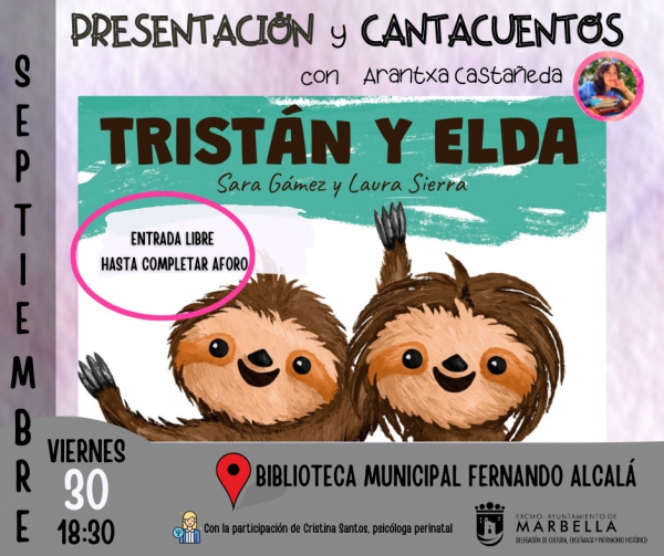 La Biblioteca Central Fernando Alcalá acogerá este viernes un cantacuentos sobre el libro infantil ‘Tristán y Elda’