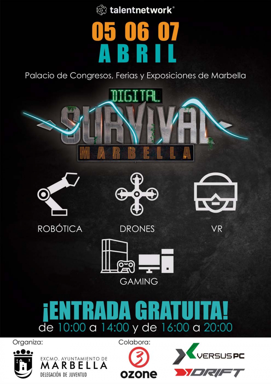 Marbella será escenario del evento ‘Survival Digital Experience’, que contará con zonas de gaming, realidad virtual, taller de robótica y escuela de drones