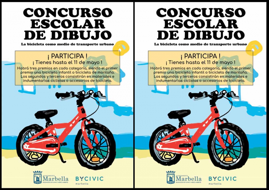 El Ayuntamiento y la asociación Marbella ByCivic organizan un concurso de dibujo para fomentar el uso de la bicicleta entre los escolares