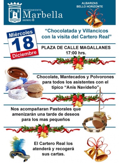 La plaza de la calle Magallanes acogerá el 18 de diciembre una chocolatada con la visita del Cartero Real y la actuación de pastorales de Navidad