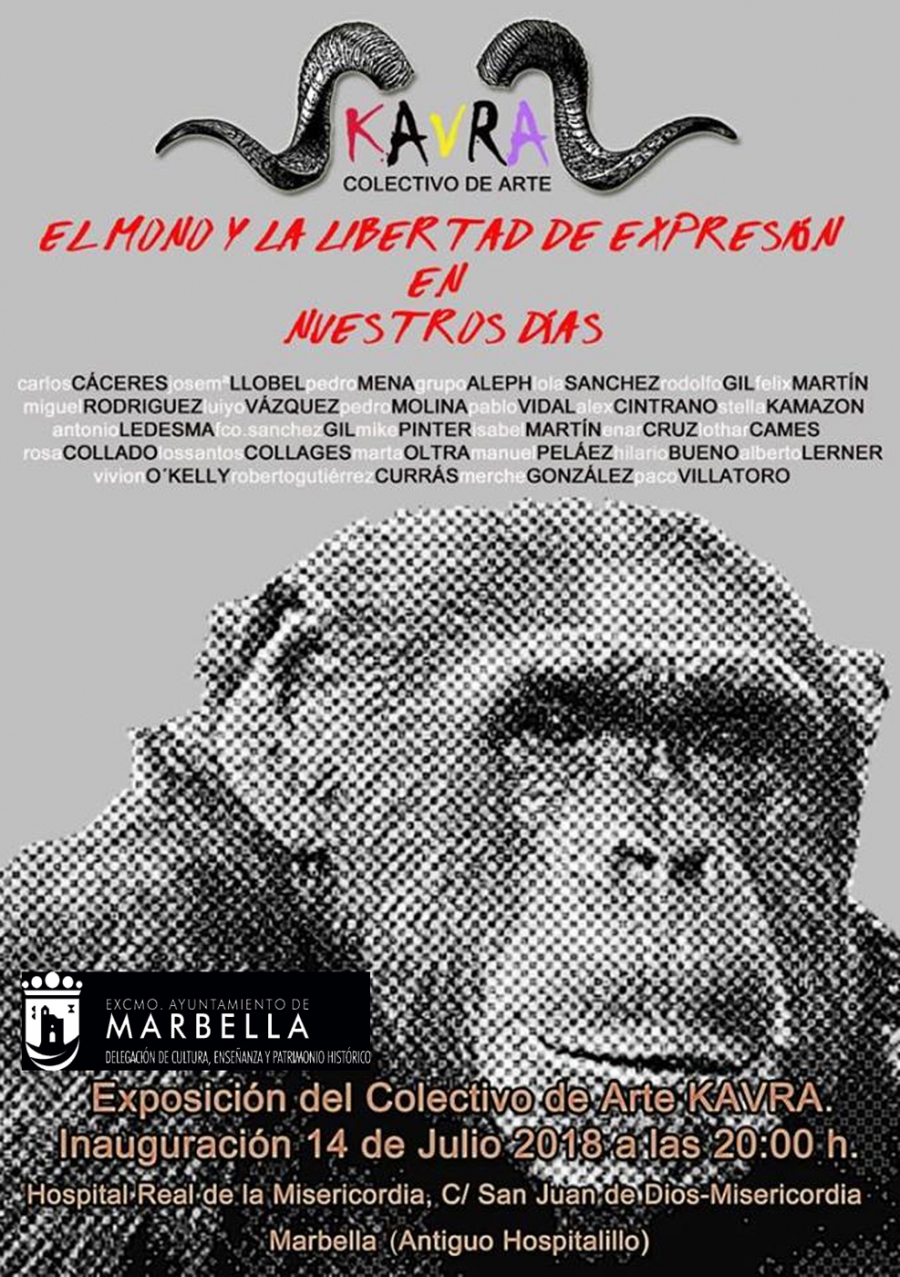 La exposición ‘El mono y la libertad de expresión en nuestros días’, del colectivo La Kavra, podrá visitarse desde mañana hasta el 18 de julio en el Hospital Real de la Misericordia