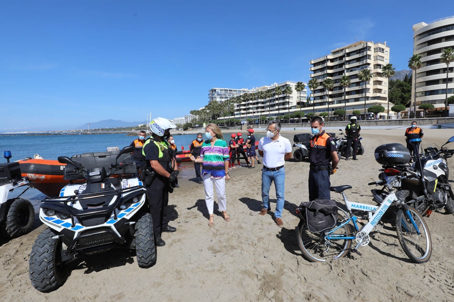 Marbella abrirá mañana sus playas con el refuerzo de las medidas de seguridad, que contará con el uso de los drones de la Policía Local y una aplicación móvil para el control del aforo