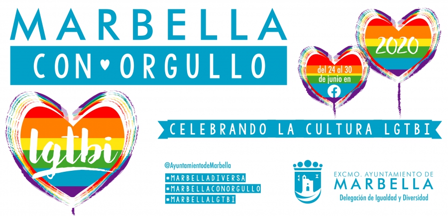 Marbella se suma a la celebración del Día Internacional del Orgullo LGTBI con acciones a través de las redes sociales y el acto de izada de la bandera arcoíris