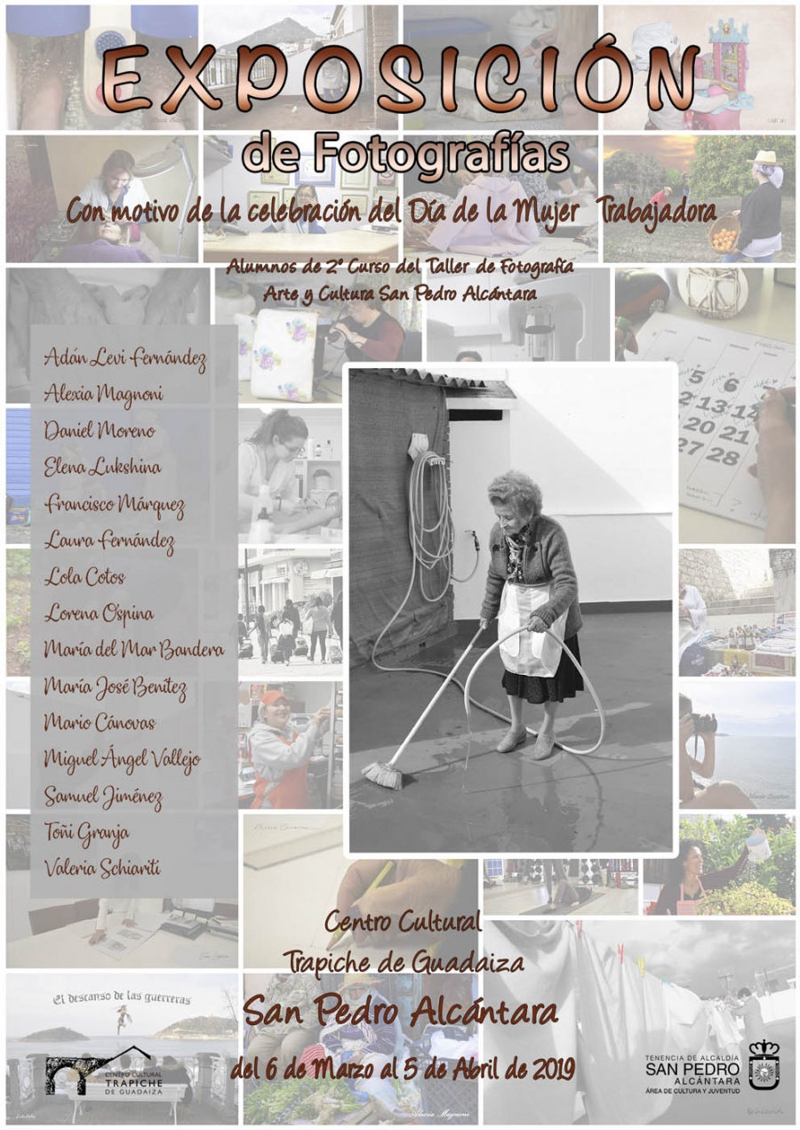 El Taller de Fotografía de Arte y Cultura de San Pedro Alcántara organiza una exposición con motivo del Día de la Mujer Trabajadora