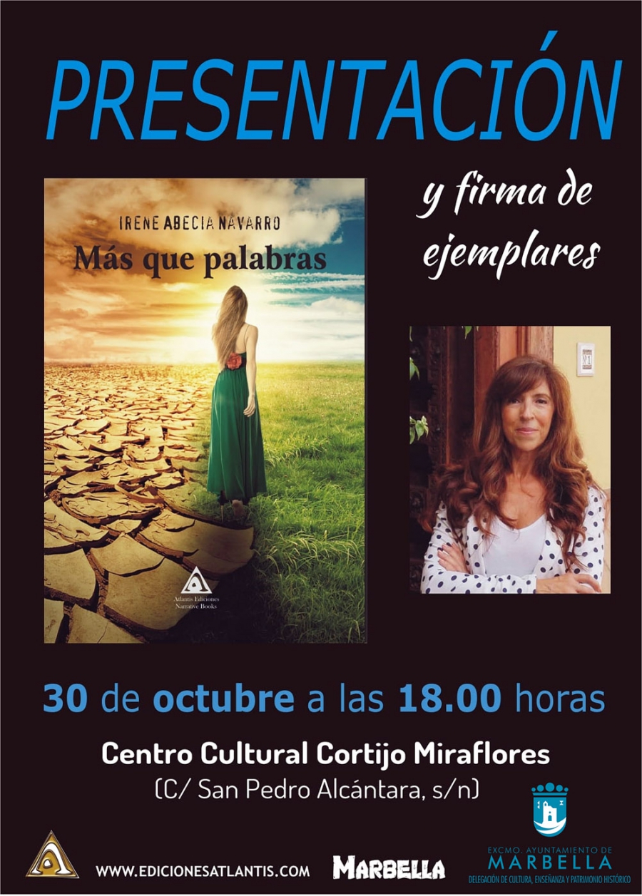 El Centro Cultural Cortijo Miraflores acoge este viernes la presentación del libro ‘Más que palabras’, de Irene Abecia