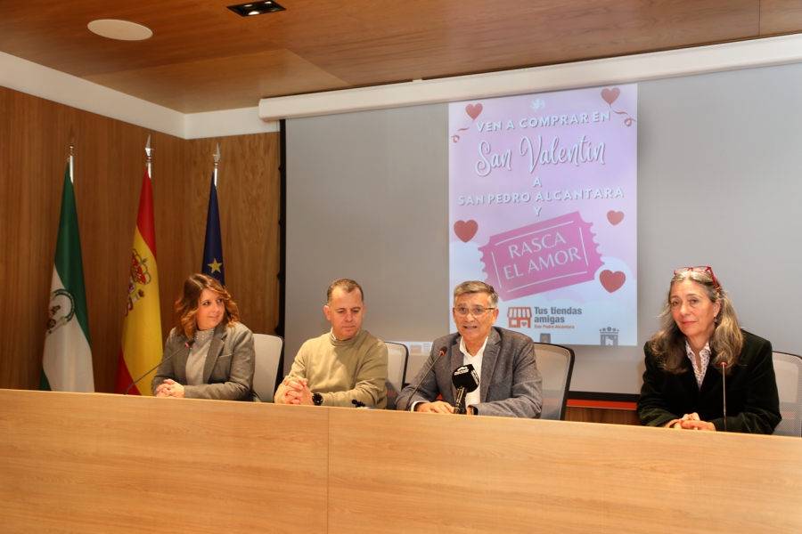 La Tenencia de Alcaldía de San Pedro Alcántara respalda la campaña ‘Rasca el Amor’ con motivo de la festividad de San Valentín, el 14 de febrero, para fomentar las compras en el comercio local