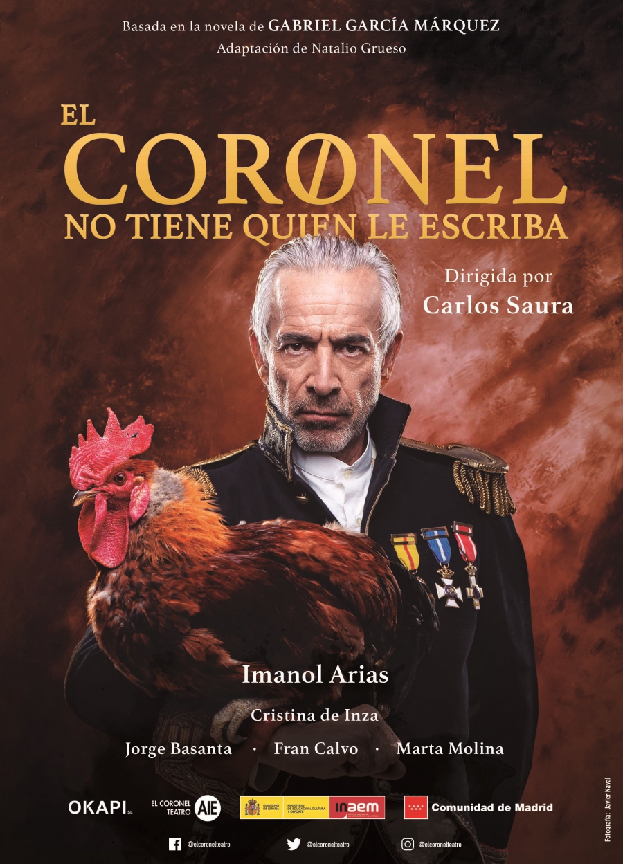 El CAE La Alcoholera albergará el próximo sábado la representación de la obra ‘El coronel no tiene quien le escriba’, protagonizada por Imanol Arias y dirigida por Carlos Saura