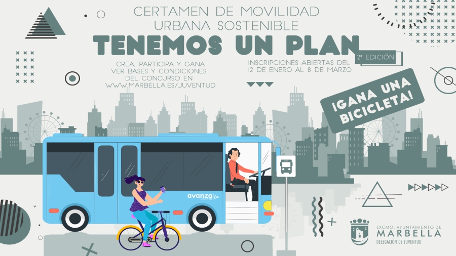 El Ayuntamiento recuerda que el plazo de inscripción para participar en la segunda edición del certamen de movilidad urbana sostenible ‘Tenemos un Plan’ está abierto hasta el miércoles 8 de marzo