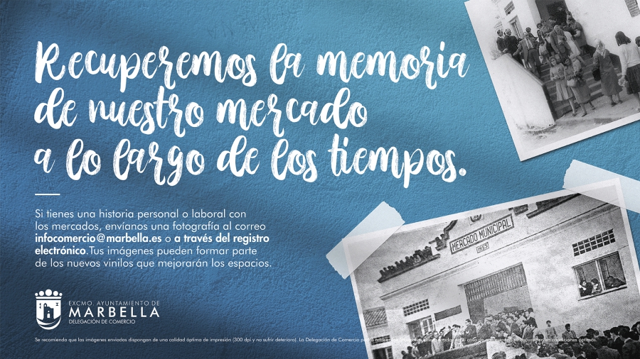 El Ayuntamiento impulsa una campaña para recuperar la memoria de los mercados municipales a través de la recopilación de fotos de la ciudadanía para decorar los vinilos del Central