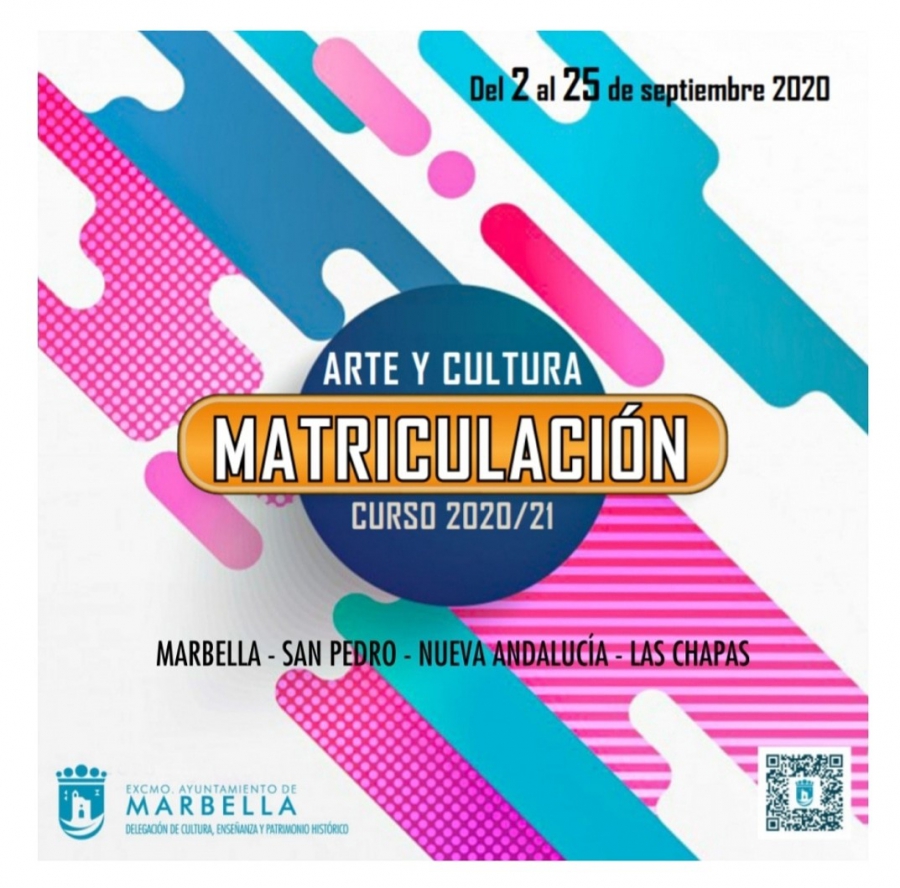 El Ayuntamiento abre el próximo 2 de septiembre el plazo de inscripción para el programa formativo de Arte y Cultura, que incluye más de 40 cursos en Marbella y San Pedro Alcántara