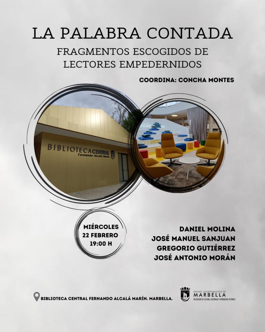 La Biblioteca Central Fernando Alcalá Marín albergará mañana una nueva convocatoria del ciclo ‘La palabra contada: fragmentos escogidos de lectores empedernidos’